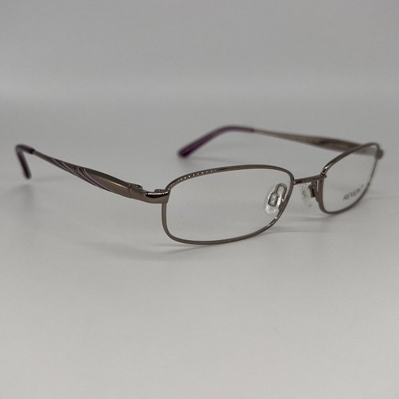 Revlon RV564 Toffee Eyeglass Frames Purple Silver Round Full Rim 51-17-130 New - Picture 1 of 12